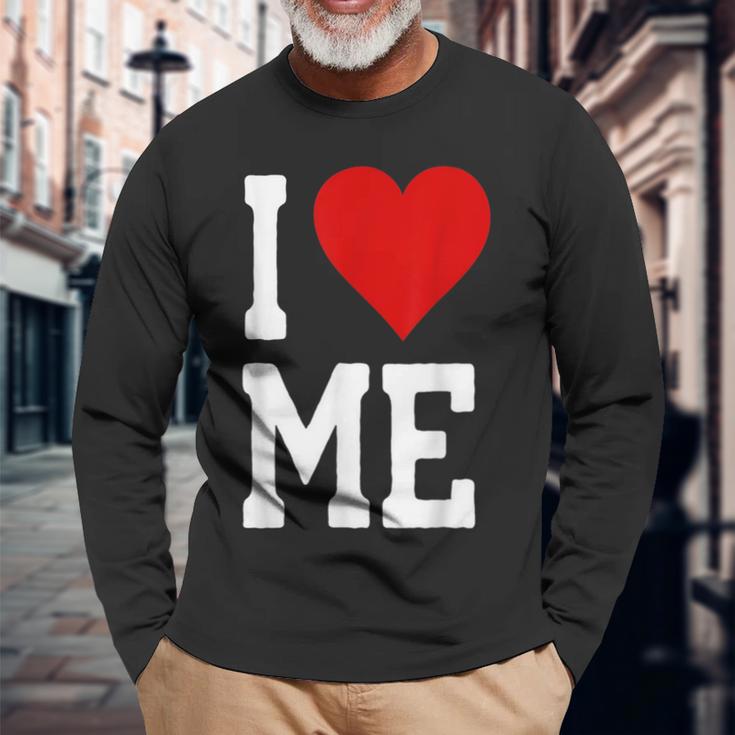 I Love Me ハートセルフラブセルフ受容i Love Me 長袖Tシャツ 高齢者への贈り物