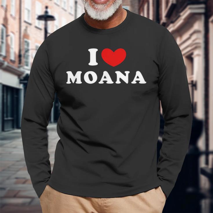 I Love Moana 私は愛する Moana 長袖Tシャツ 高齢者への贈り物