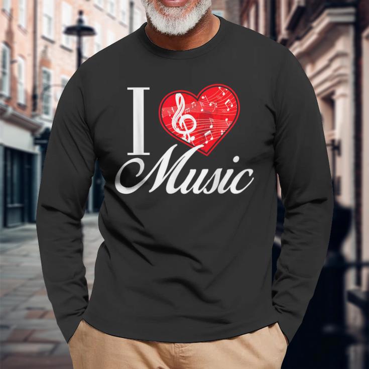 I Love Music D001-0095A 長袖Tシャツ 高齢者への贈り物