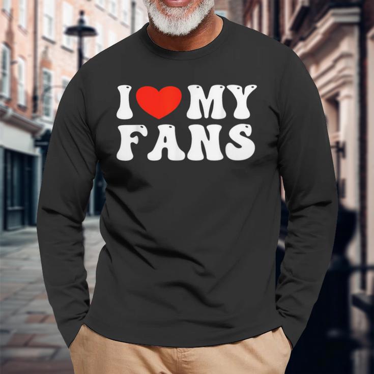 I Love My Fans 長袖Tシャツ 高齢者への贈り物