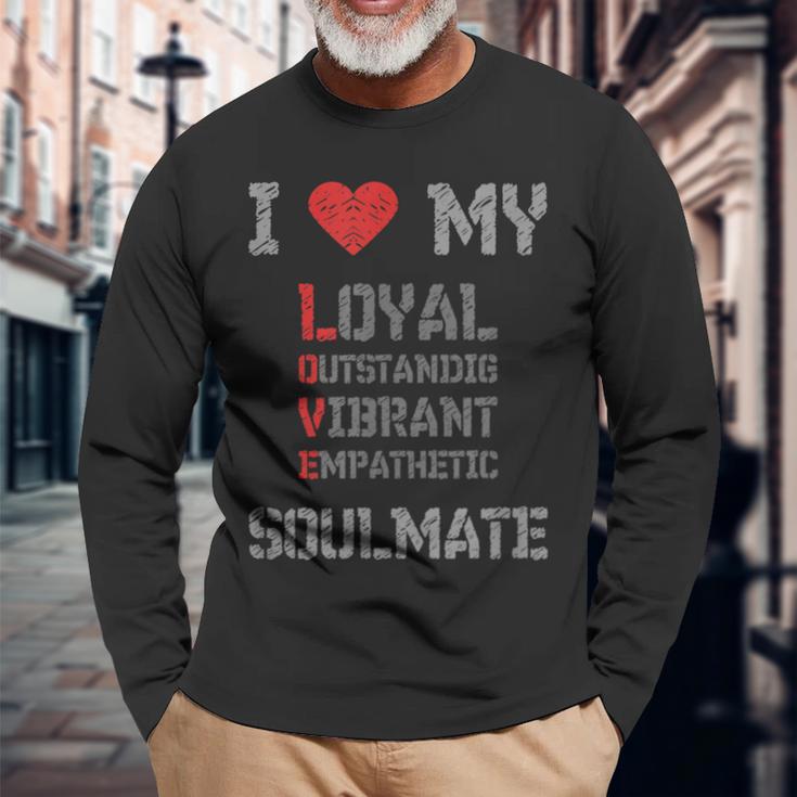 I Love Myoulmate ソウルメイトが大好き ソウルメイトへの愛を込めて 長袖Tシャツ 高齢者への贈り物