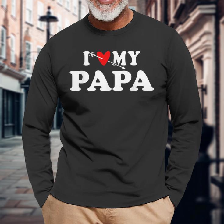 I Love My Papa With Heart Father’S Day Wear For Son Daughter Long Sleeve T-Shirt Gifts for Old Men I Love My Papa With Heart Father’S Day Wear For Son Daughter Long Sleeve T-Shirt Gifts for Old Men