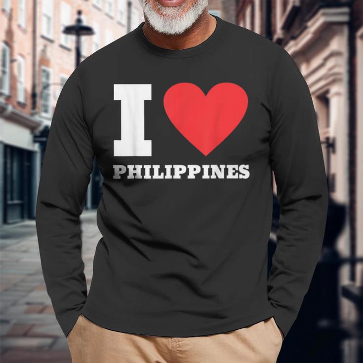 I Love Philippines I Heart Philippines 家族旅行 長袖Tシャツ 高齢者への贈り物