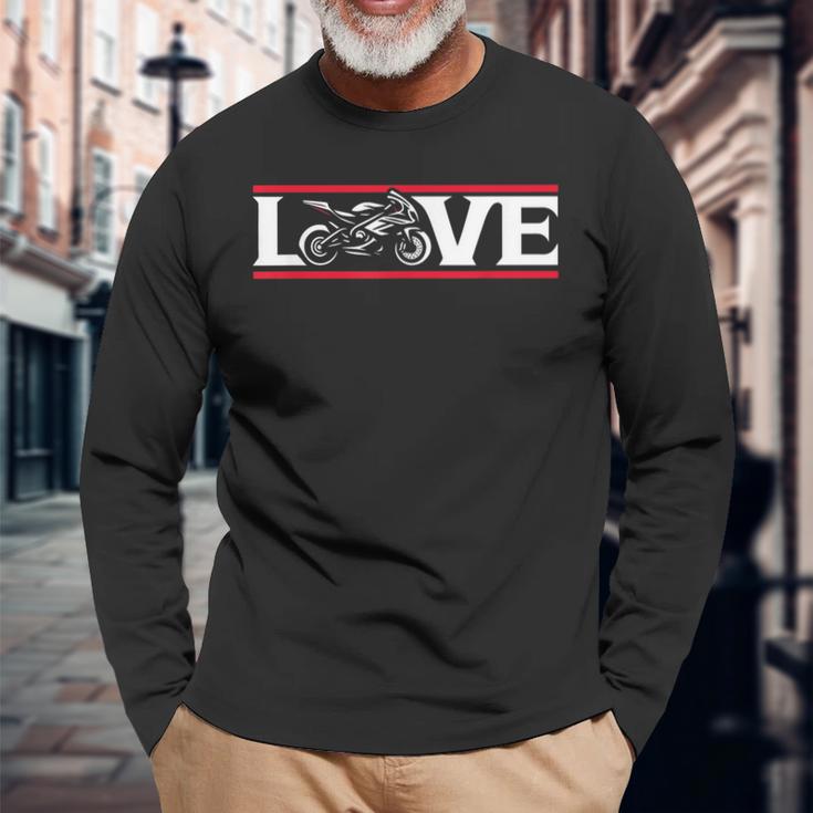 Love To Ride レース スポーツバイク ストリートバイク オートバイ 長袖Tシャツ 高齢者への贈り物