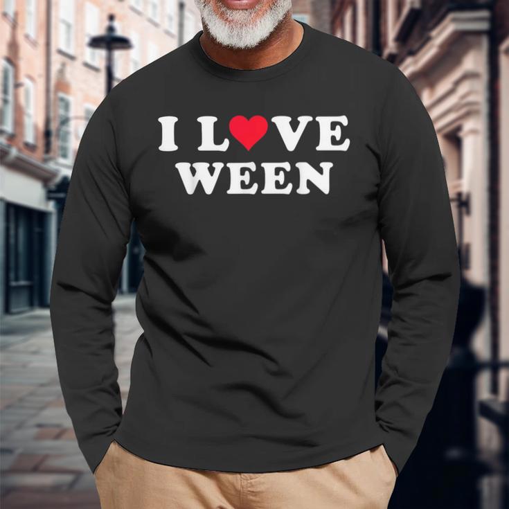 I Love Ween マッチング ガールフレンド&ボーイフレンド ウィーンネーム 長袖Tシャツ 高齢者への贈り物