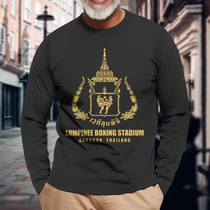 Lumpinee ボクシングスタジアム バンコク タイ ムエタイ ボクシング 長袖Tシャツ 高齢者への贈り物