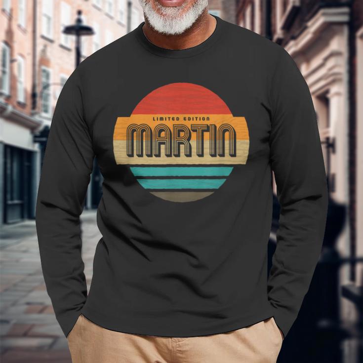 Martin 名称 レトロ・ヴィンテージ・サンセット 限定版 長袖Tシャツ 高齢者への贈り物