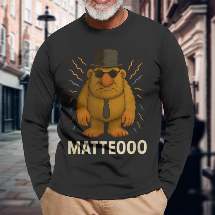 Matteooo イタリアンブレインロットミーム – シュールなaiクリーチャー 長袖Tシャツ 高齢者への贈り物