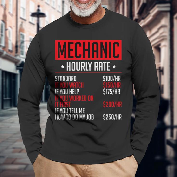 Mechanics Auto Mechanics メカニック 時給 カーメカニック 長袖Tシャツ 高齢者への贈り物