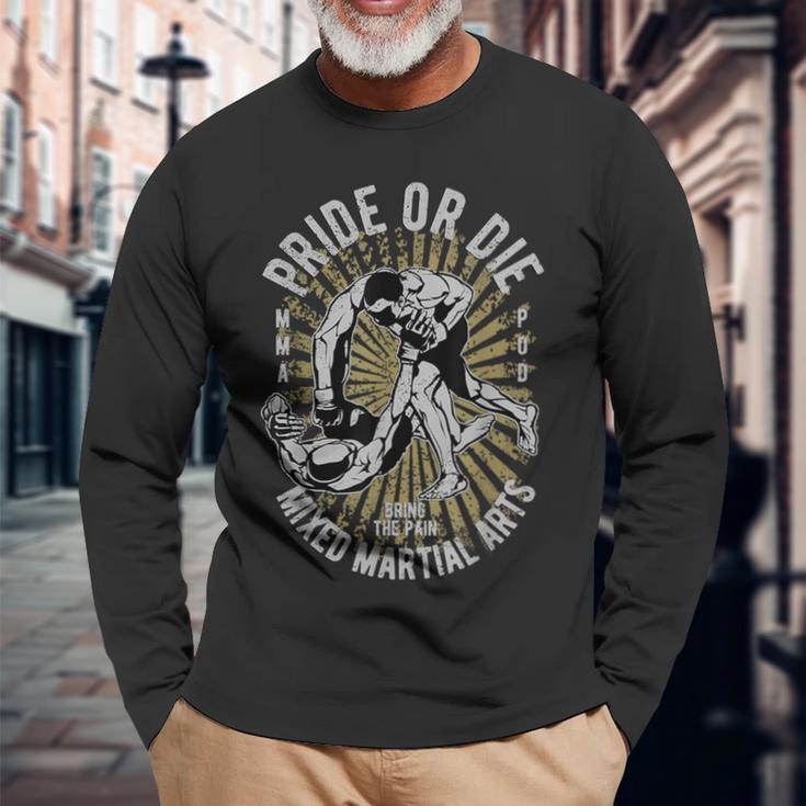 Mmaプライド-総合格闘技 長袖Tシャツ 高齢者への贈り物