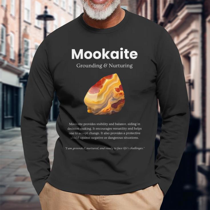 Mookaite ジェムストーンの意味 長袖Tシャツ 高齢者への贈り物