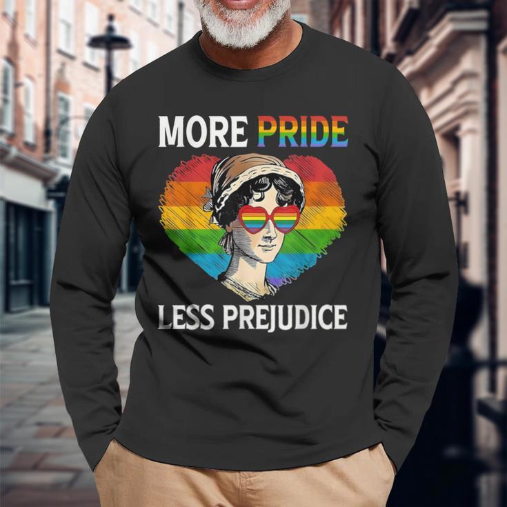 More Pride Less Prejudice Pride Month Lgbtq ゲイ レズビアン 長袖Tシャツ 高齢者への贈り物