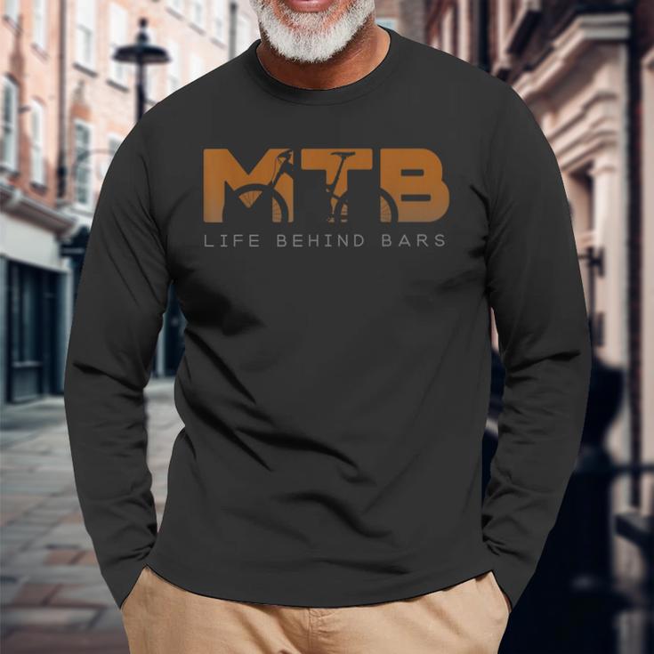 Mtb Life Behind Barsマウンテンバイクシャツ ヴィンテージmtbシャツ 長袖Tシャツ 高齢者への贈り物