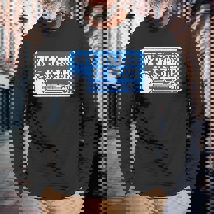 My Grass Is Blueintage Bluegrass 長袖Tシャツ 高齢者への贈り物
