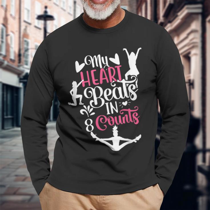 My Heart Beats 8カウント チアリーダー ダンサー チアリーディング 長袖Tシャツ 高齢者への贈り物