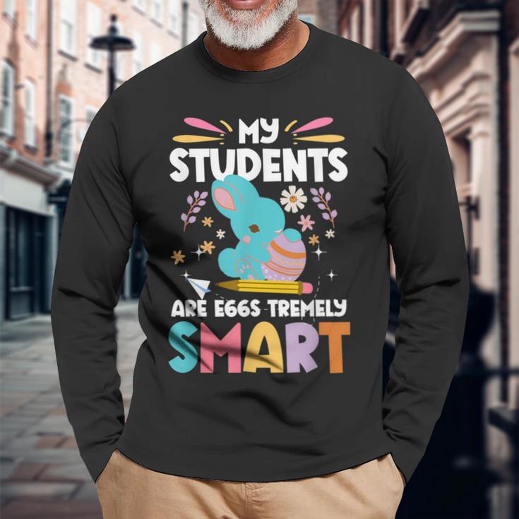 Mytudents Are Eggs Tremelymart イースターの日の先生 長袖Tシャツ 高齢者への贈り物