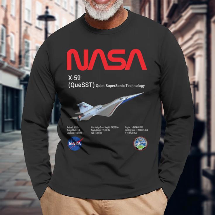Nasa X-59 Quiet-Supersonic-Technology（Quesst 長袖Tシャツ 高齢者への贈り物