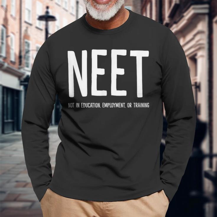 Neetネット 教育・雇用・トレーニングなし 長袖Tシャツ 高齢者への贈り物