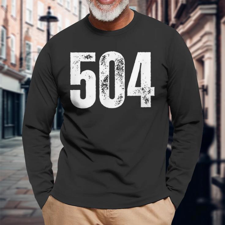 New Orleans 504 Area Code 長袖Tシャツ 高齢者への贈り物