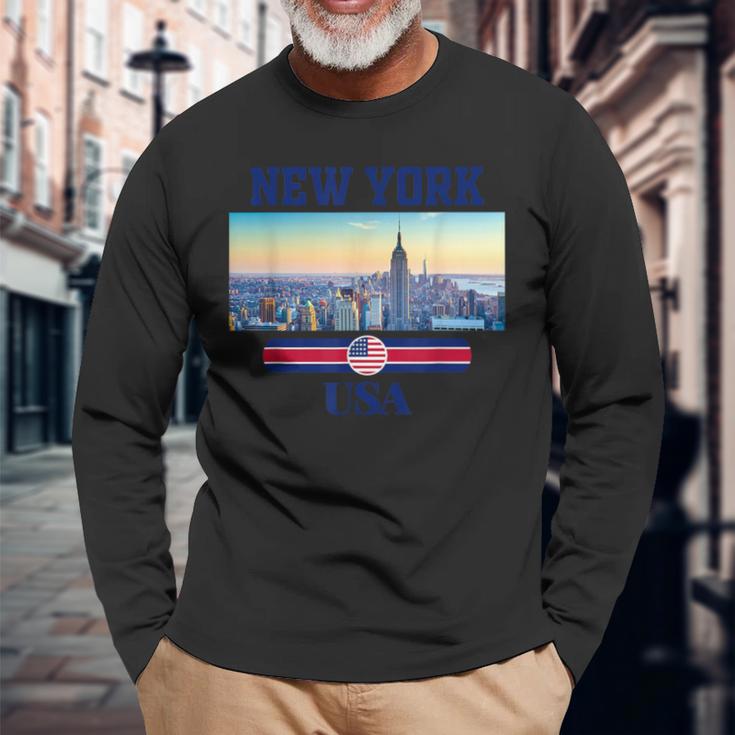 New York Citykyline New York New York City 長袖Tシャツ 高齢者への贈り物