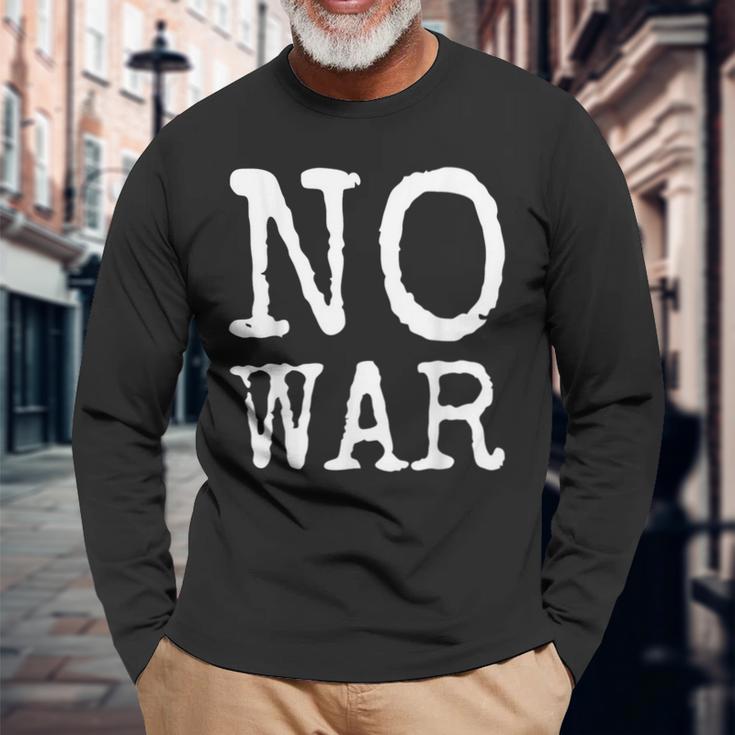 No War 平和 平和の鳩 アゲンストウォー 愛 No War 長袖Tシャツ 高齢者への贈り物