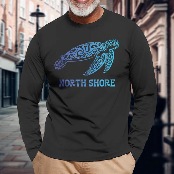 Northhore ハワイ ハワイアン ウミガメ タトゥー トライバルビーチ 長袖Tシャツ 高齢者への贈り物