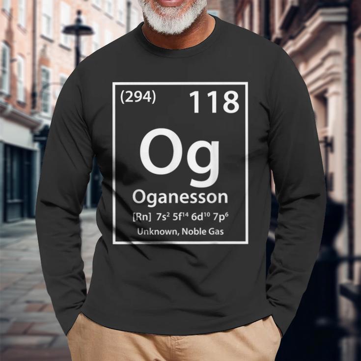Oganesson Element ホワイト 長袖Tシャツ 高齢者への贈り物