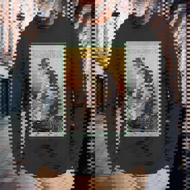 Papier A Cigarettes Abadie Paris ビンテージタバコ広告 長袖Tシャツ 高齢者への贈り物