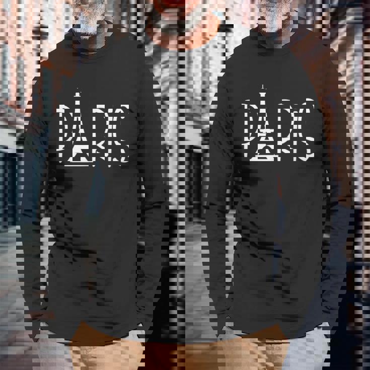 Paris Love France エッフェル塔tシャツ 長袖Tシャツ 高齢者への贈り物