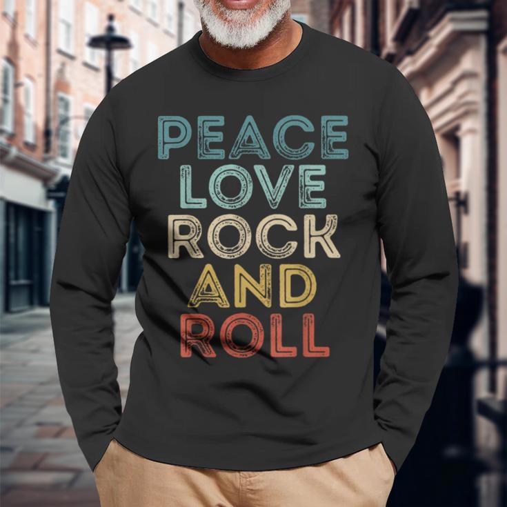 Peace Love Rock And Roll ピース・ラブ・ロックンロールtシャツ ロックンロール・ミュージック 長袖Tシャツ 高齢者への贈り物