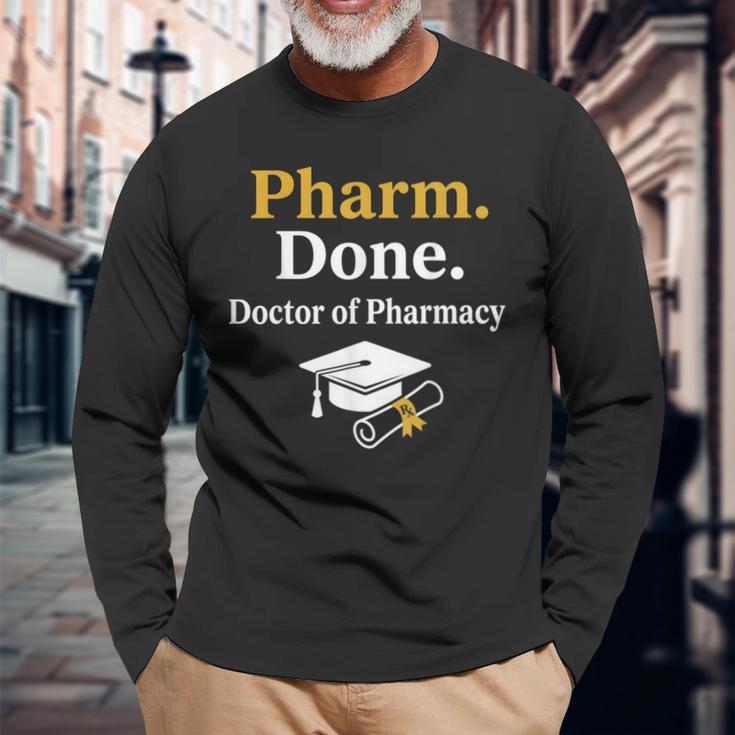 Pharm Done ドクターオブファーマシー 卒業式 長袖Tシャツ 高齢者への贈り物