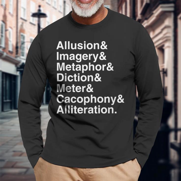 Poetry Literary Devices 長袖Tシャツ 高齢者への贈り物