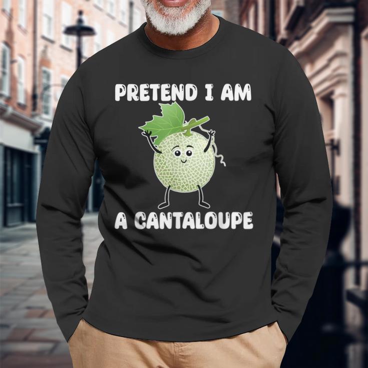 Pretend I Am A Cantaloupe メロン コスチューム マスクメロン 長袖Tシャツ 高齢者への贈り物