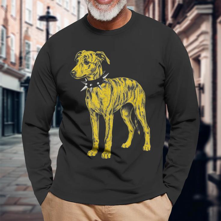 Rocker Greyhound パンクメタルロックンロールミュージックドッグ 長袖Tシャツ 高齢者への贈り物