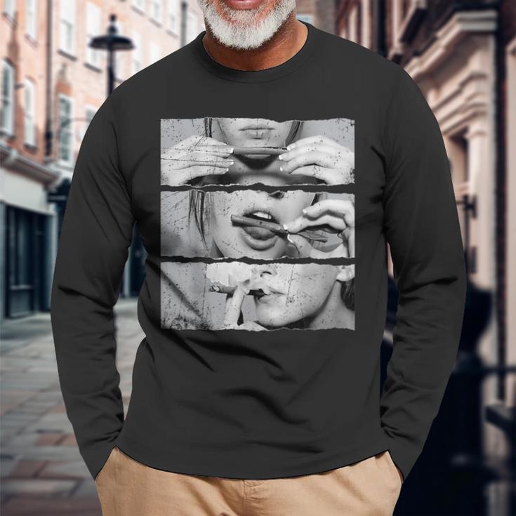 Roll It Lick Itmoke It マリファナポットウィードメンズtシャツ 長袖Tシャツ 高齢者への贈り物