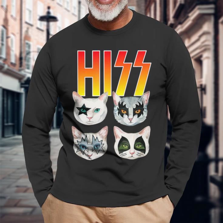 Hiss Cat シャツ 猫好き おもしろ猫シャツ 長袖Tシャツ 高齢者への贈り物
