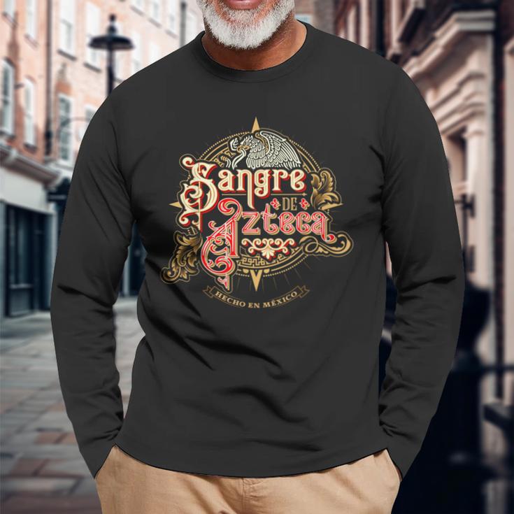 Sangre Azteca Mexican Pride Mexico Badass Mexicans Latinx 長袖Tシャツ 高齢者への贈り物