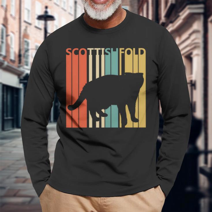 Scottish Fold スコティッシュフォールド ネコ 長袖tシャツ 長袖Tシャツ 高齢者への贈り物