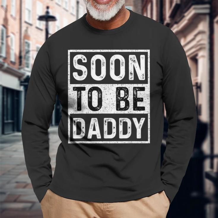 Soon To Be Daddy すぐにお父さんの発表-すぐにパパになります 長袖Tシャツ 高齢者への贈り物