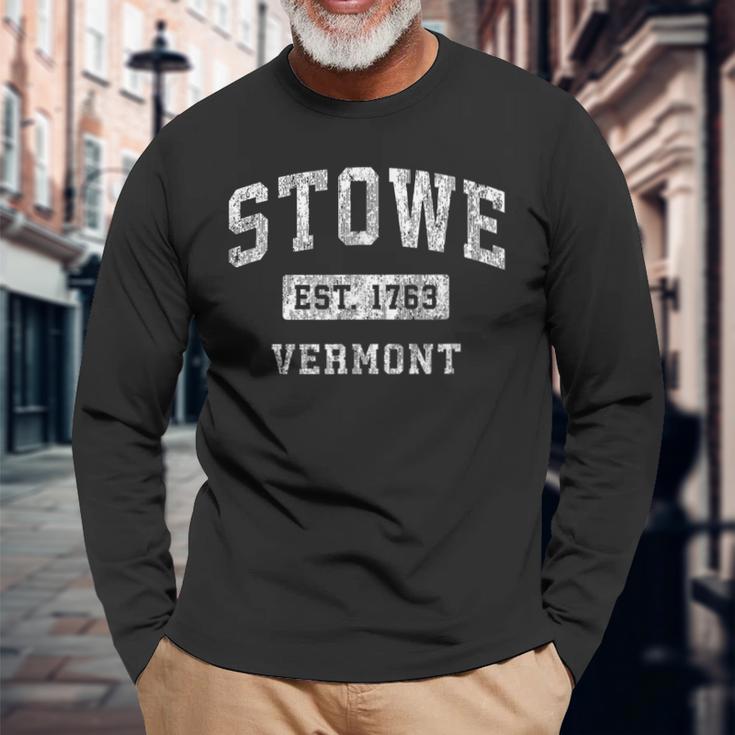 Stoweermontt ビンテージ確立されたスポーツデザイン 長袖Tシャツ 高齢者への贈り物