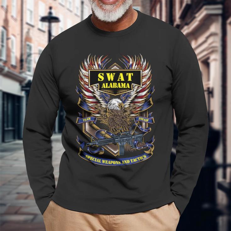 Swat アラバマ チーム タフ アメリカン イーグル ポリス 長袖Tシャツ 高齢者への贈り物