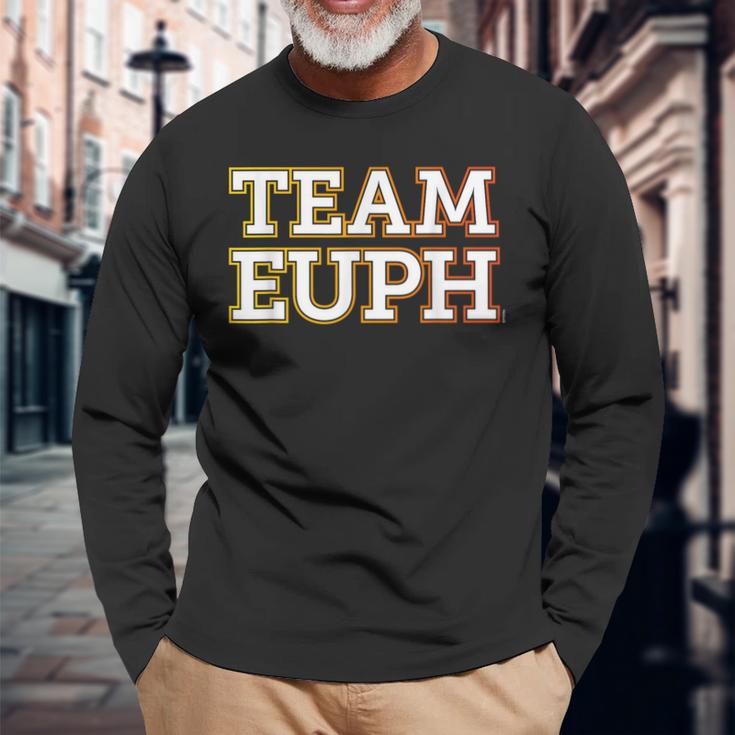 Team Euph Team Euphonium 吹奏楽部「チームユーフ」 おかしなユーフォニアム 長袖Tシャツ 高齢者への贈り物