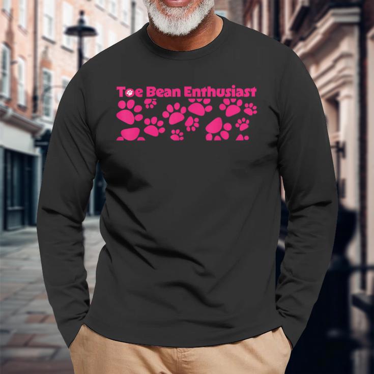 Toe Bean Enthusiast かわいい 猫 肉球 長袖Tシャツ 高齢者への贈り物