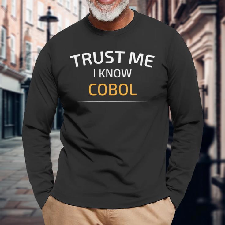Trust Me I Know Cobol データサイエンスtシャツ 長袖Tシャツ 高齢者への贈り物