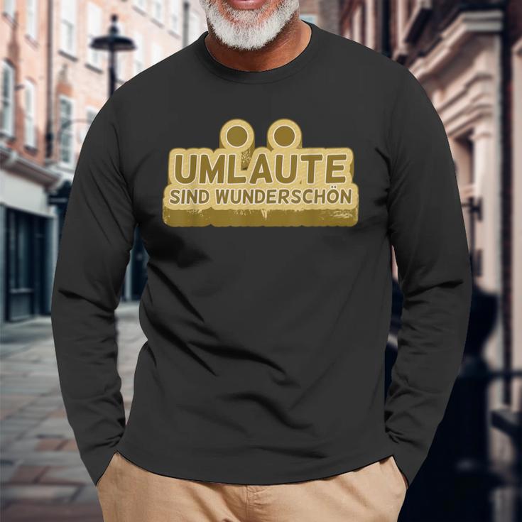 Umlautes Are Beautiful Umlautesドイツ語 長袖Tシャツ 高齢者への贈り物