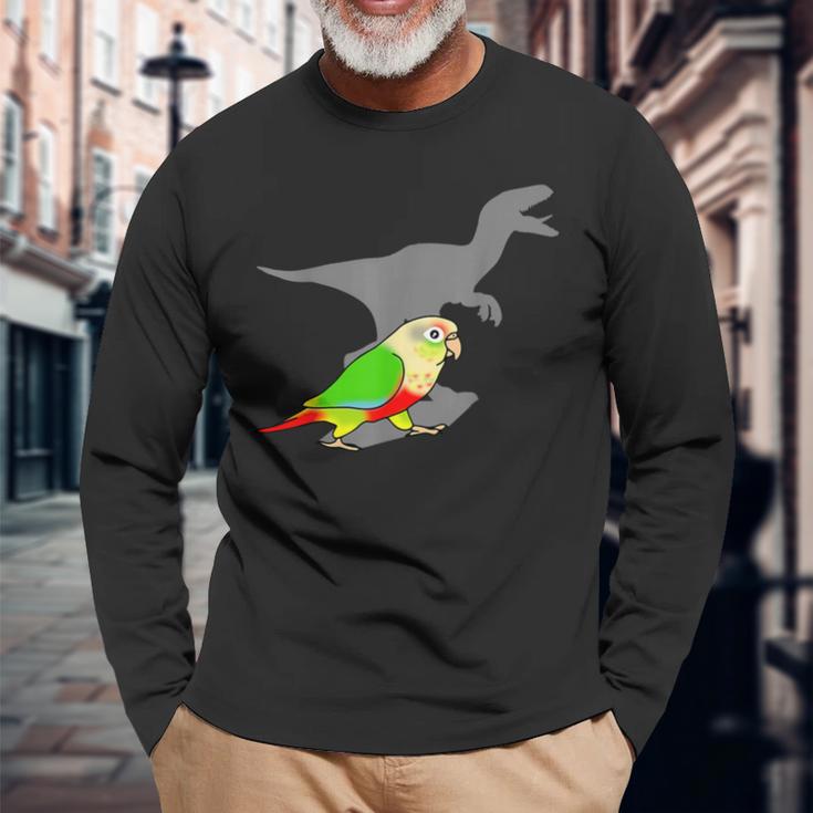 Velociraptor パイナップル コニュア 恐竜 シャドウ オウム 長袖Tシャツ 高齢者への贈り物
