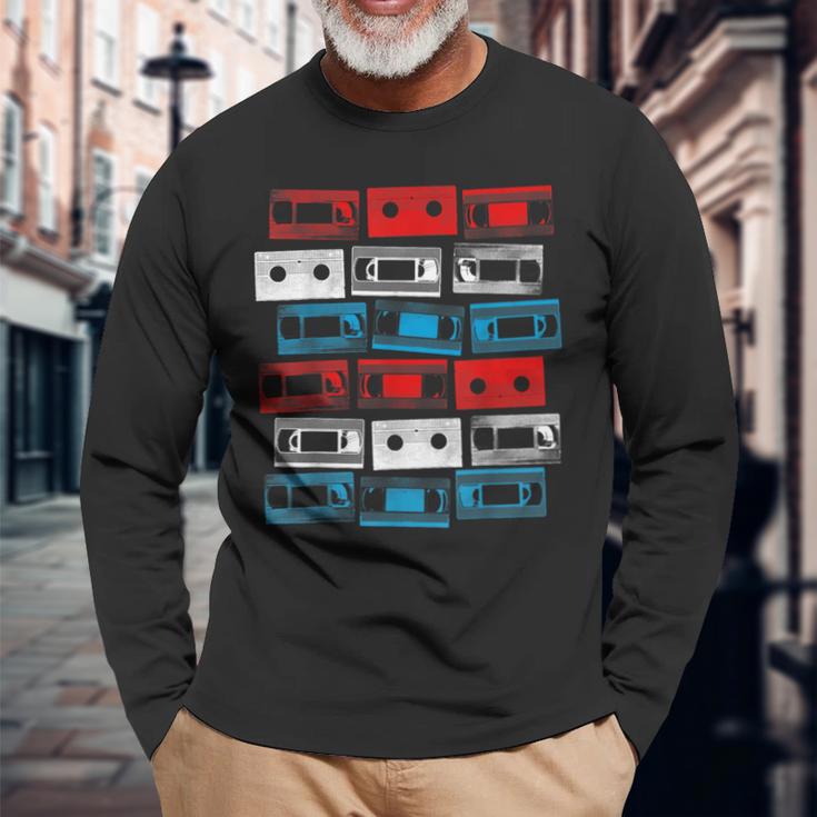 Vhs Usa カセットテープ 1980年代 ビデオ レトロ 映画 長袖Tシャツ 高齢者への贈り物