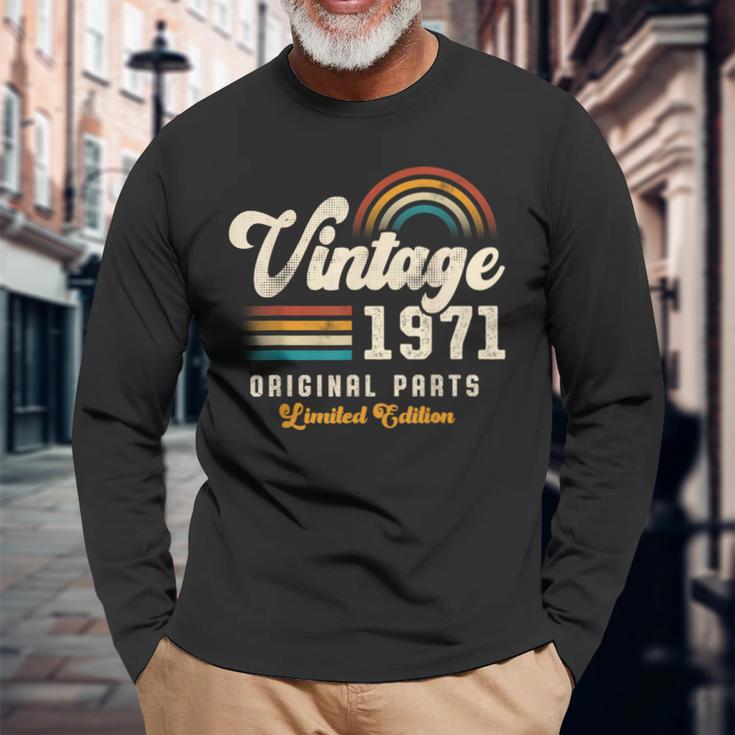 Vintage 1971 オリジナルパーツ 55周年記念 レトロ 長袖Tシャツ 高齢者への贈り物