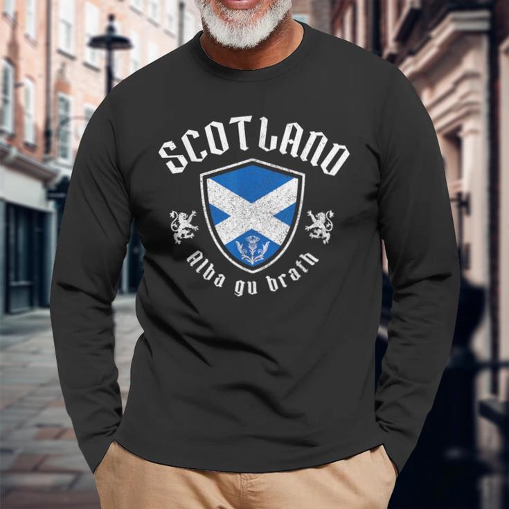 We Lovecotland Alba Gu Brath スコットランド国旗 プライド ヴィンテージ 長袖Tシャツ 高齢者への贈り物
