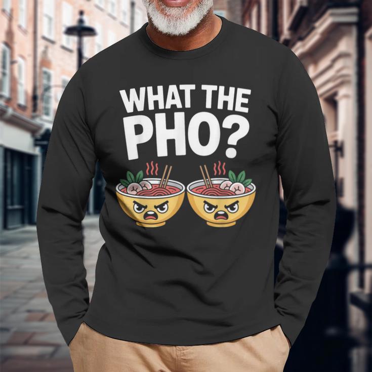 What The Pho 一緒にフォーを食べよう ベトナム旅行 ヌードルスープ フォーラバーズ 長袖Tシャツ 高齢者への贈り物